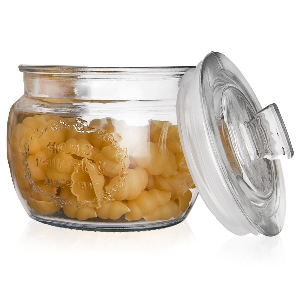 Storage jar with lid for food items such as cookies, coffee, etc.