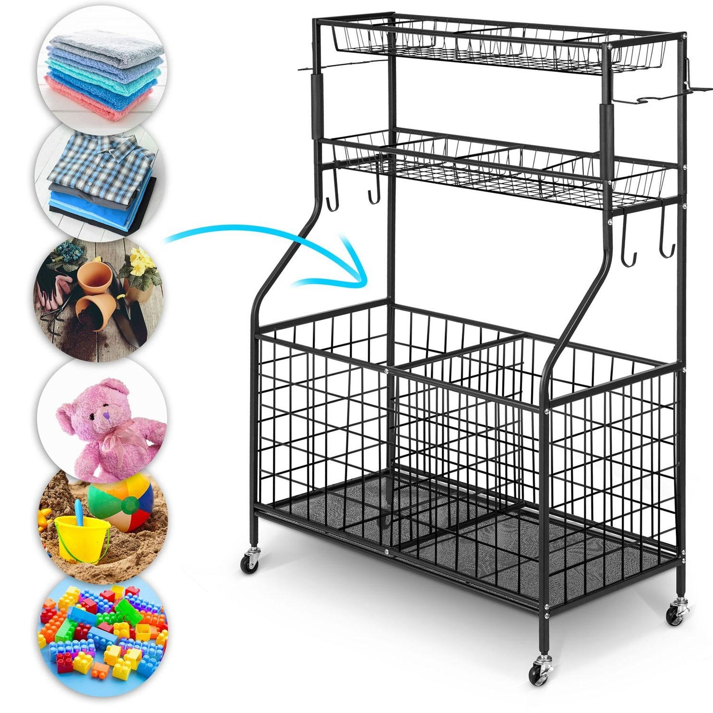 Storage shelf with basket on wheels Humberg HM-780