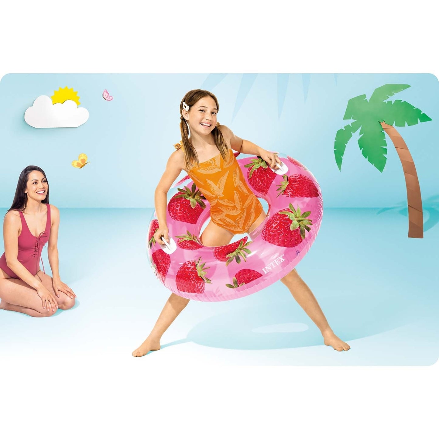 Strawberry swimming ring 107 cm INTEX 56261