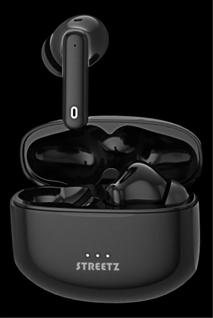 Streetz TWS In-Ear Wireless Headphones, ANC - Black