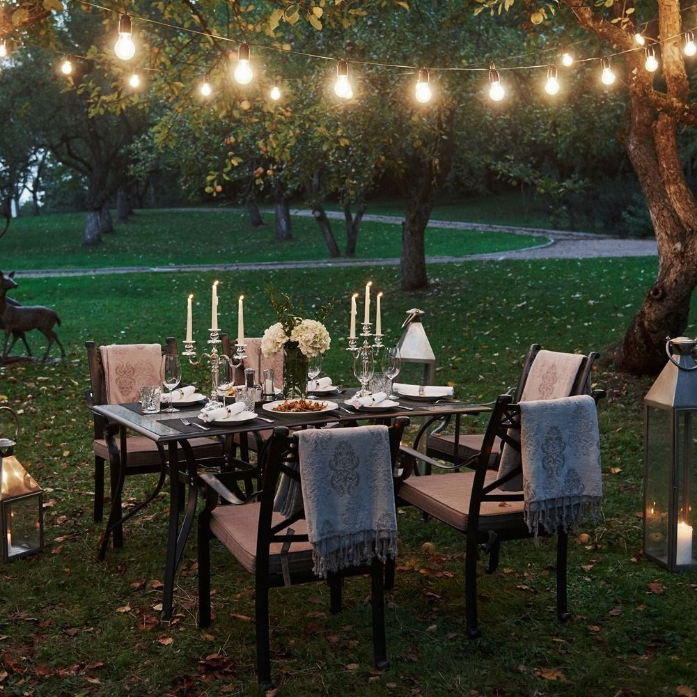 String light for indoors/outdoors with natural glow