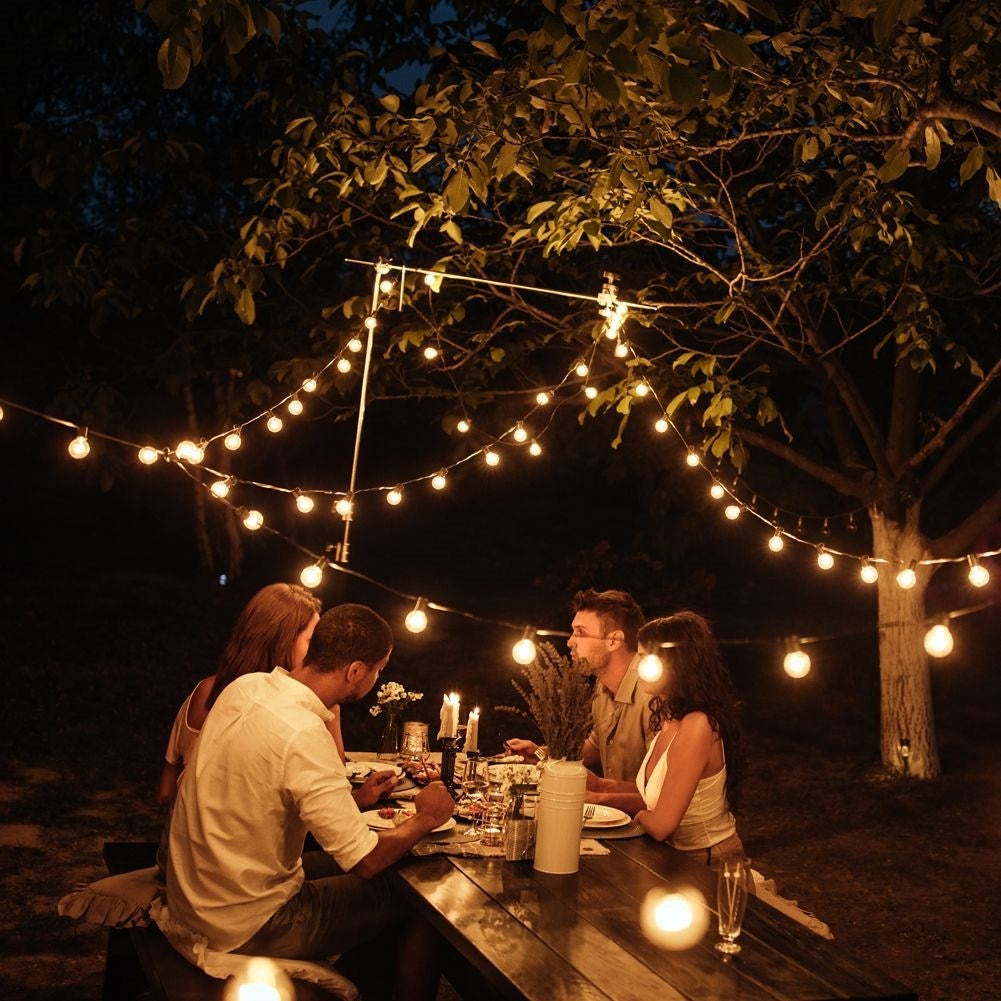 String light for indoors/outdoors with natural glow