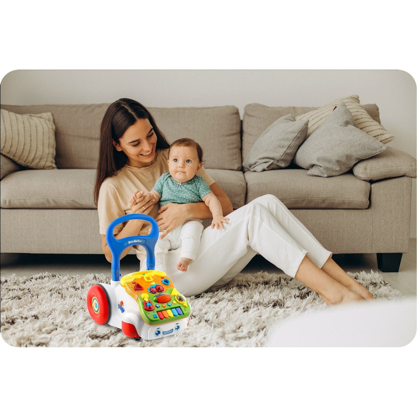 Educational Walker with Music, 2-in-1, White, Ages 6m+