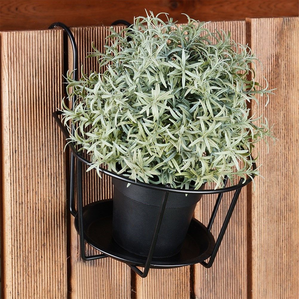 Strong metal bracket for safe hanging of pots outdoors