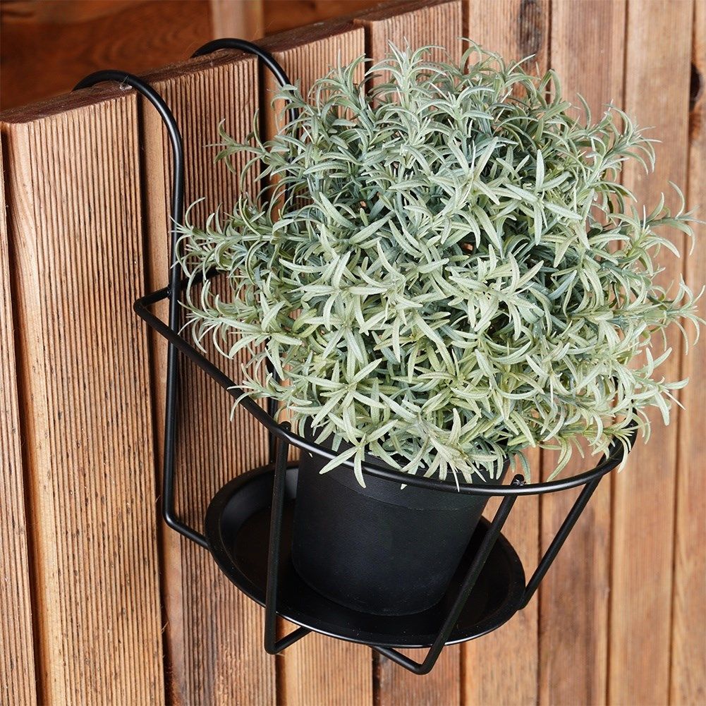 Strong metal bracket for safe hanging of pots outdoors
