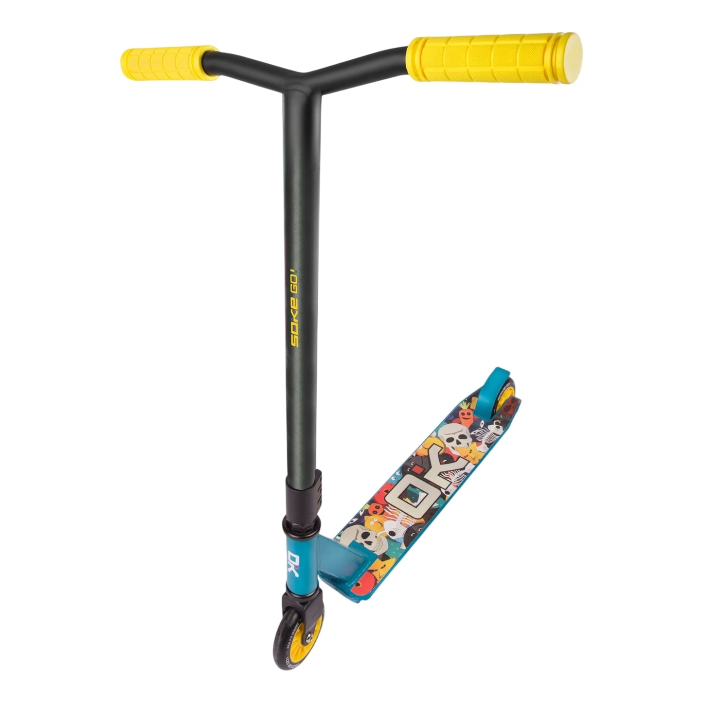 Stunt Scooter with ABEC-9 Bearings, Yellow-Blue