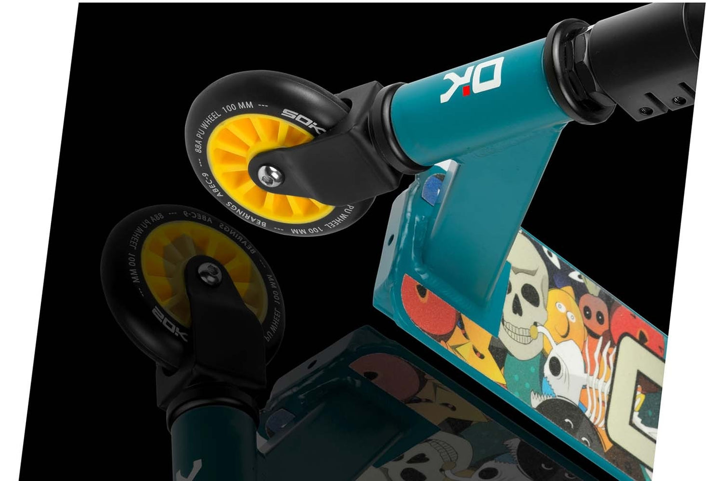 Stunt Scooter with ABEC-9 Bearings, Yellow-Blue