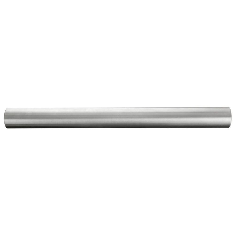 Sturdy rolling pin without handle in stainless steel, 40 cm long
