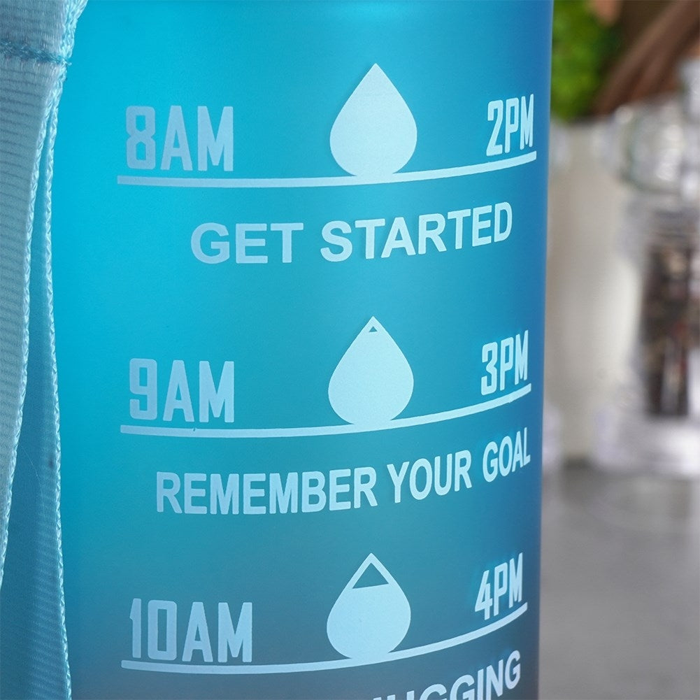 Stylish 1L Water Bottle with Ombre Design and Inspirational Texts