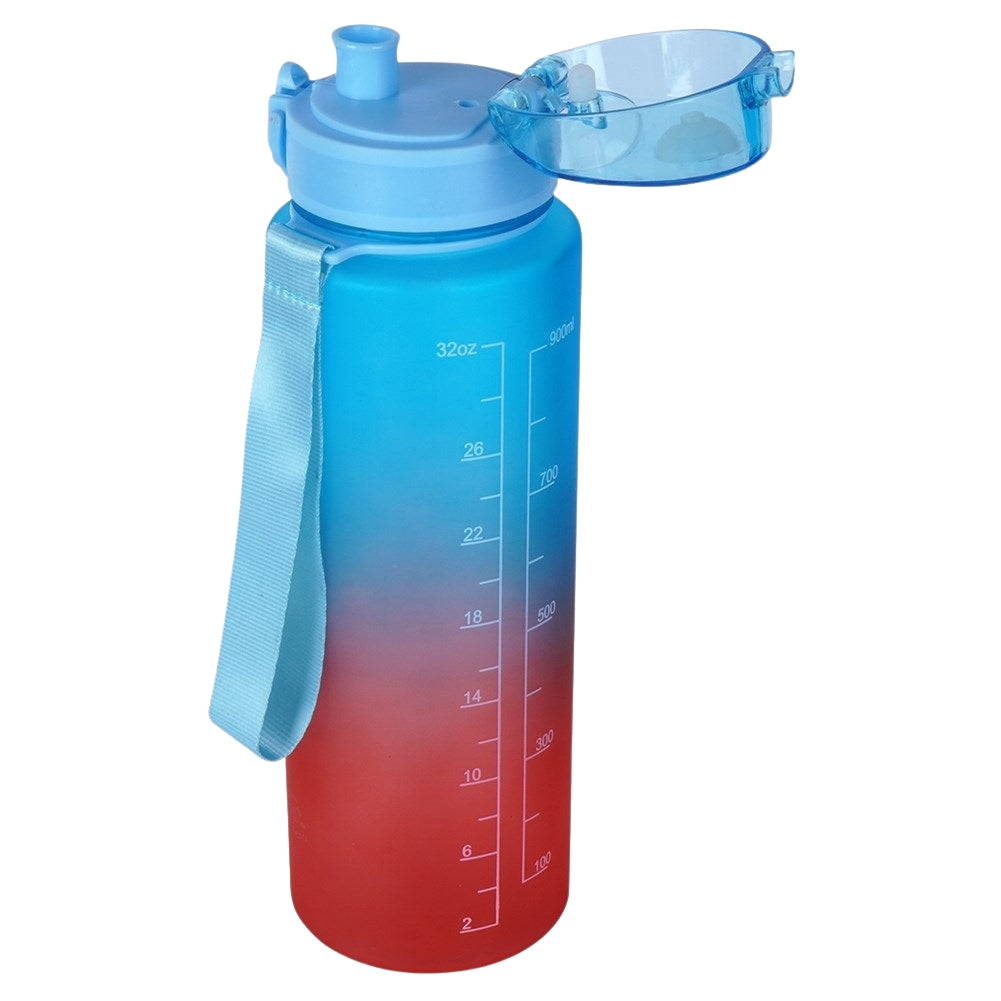 Stylish 1L Water Bottle with Ombre Design and Inspirational Texts