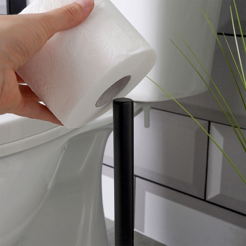 Stylish Black Toilet Roll Holder in Stainless Steel