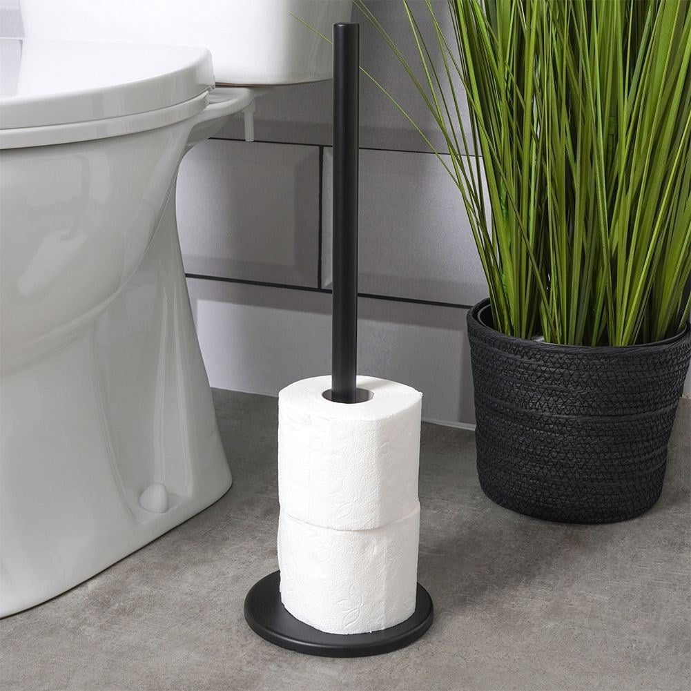 Stylish Black Toilet Roll Holder in Stainless Steel