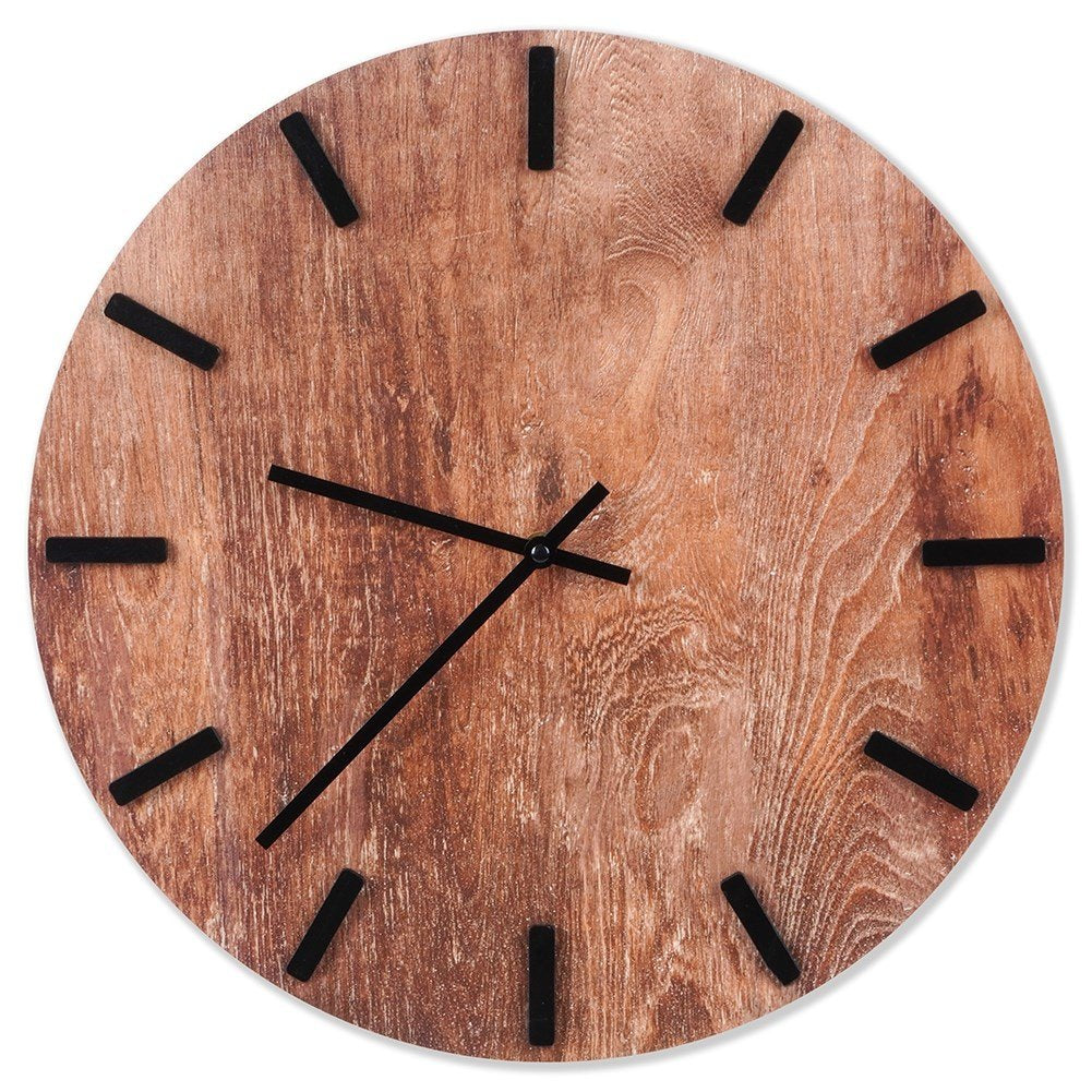 Stylish Black Wall Clock 40 cm in MDF and Metal