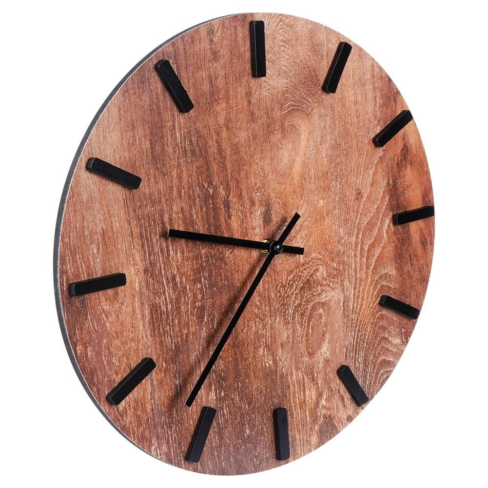 Stylish Black Wall Clock 40 cm in MDF and Metal