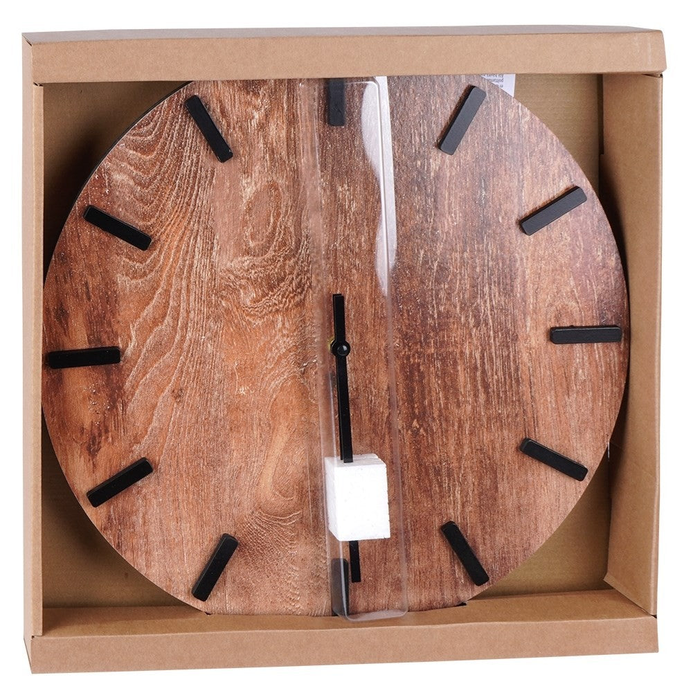 Stylish Black Wall Clock 40 cm in MDF and Metal