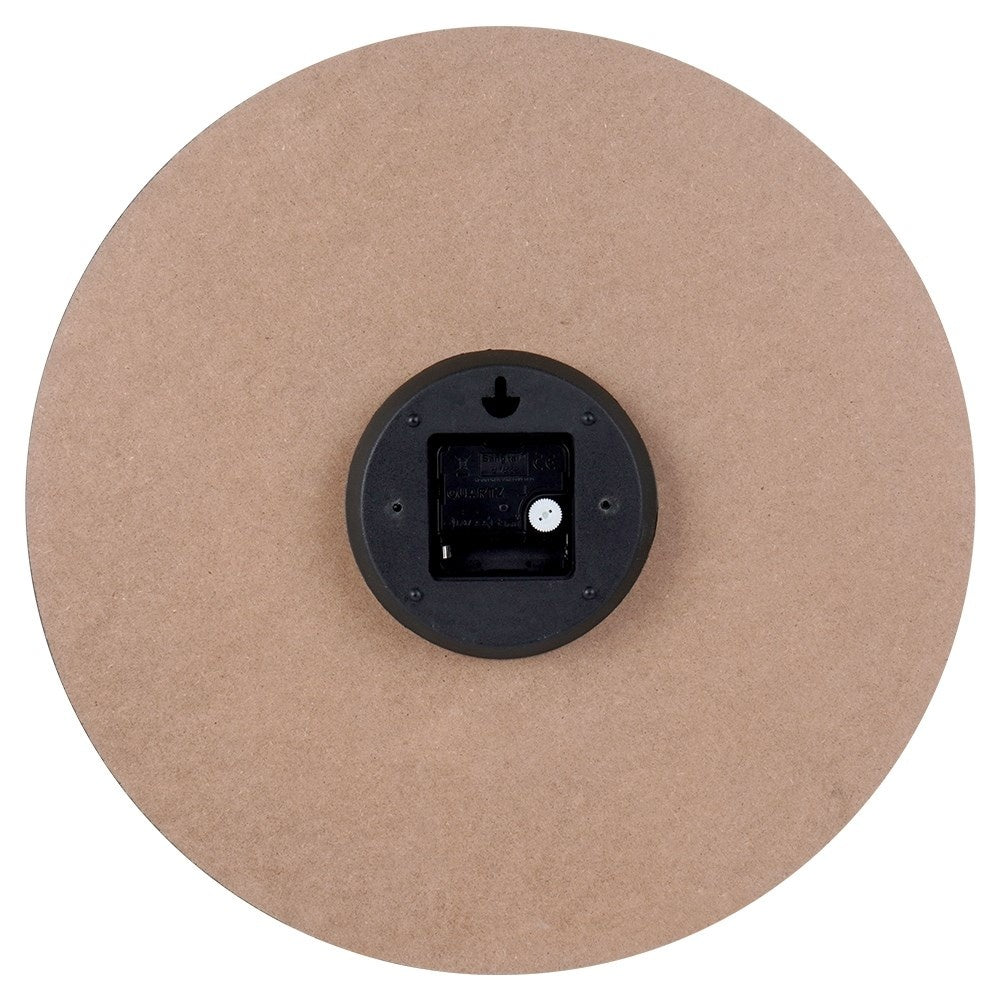 Stylish Black Wall Clock 40 cm in MDF and Metal