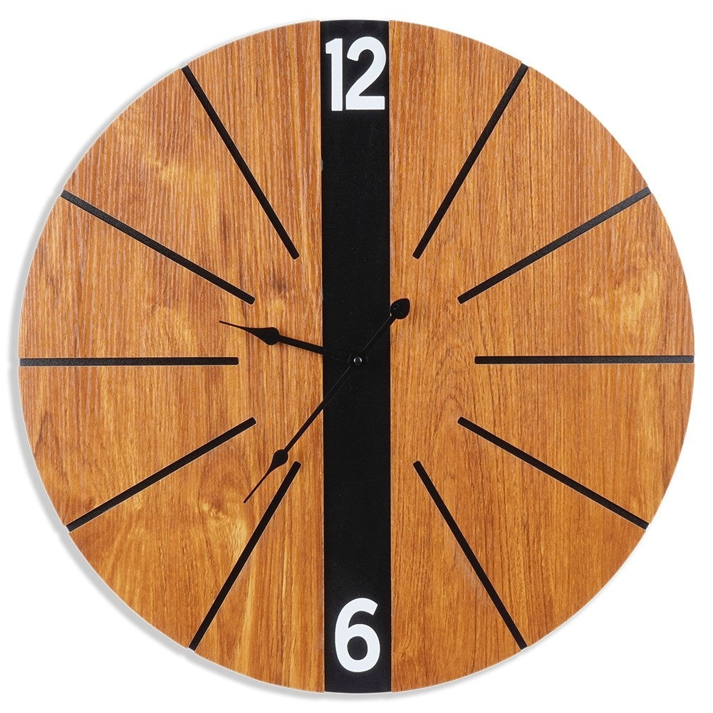 Stylish Black Wall Clock 60 cm in MDF and Metal
