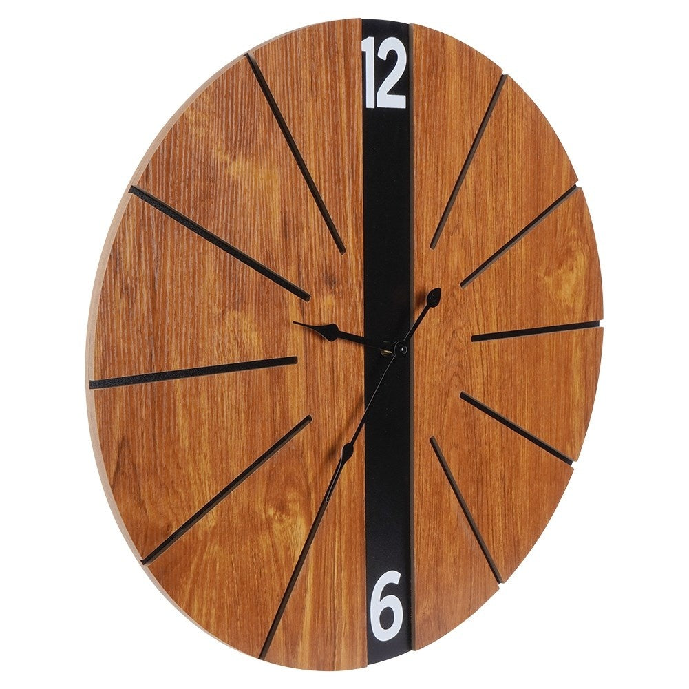 Stylish Black Wall Clock 60 cm in MDF and Metal
