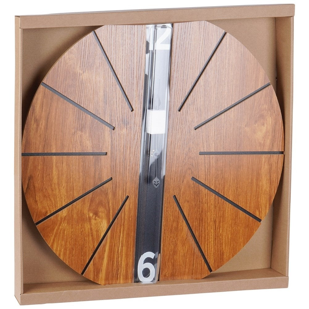 Stylish Black Wall Clock 60 cm in MDF and Metal
