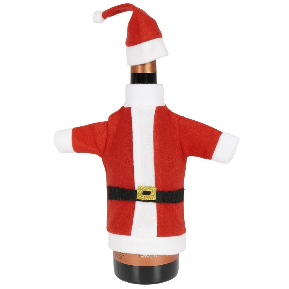 Stylish Christmas bottle case: jacket & Santa hat set