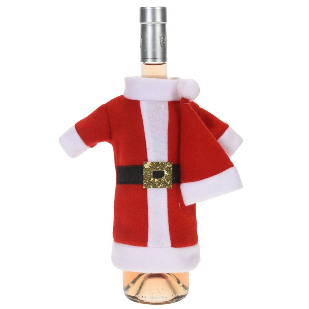 Stylish Christmas bottle case: jacket & Santa hat set