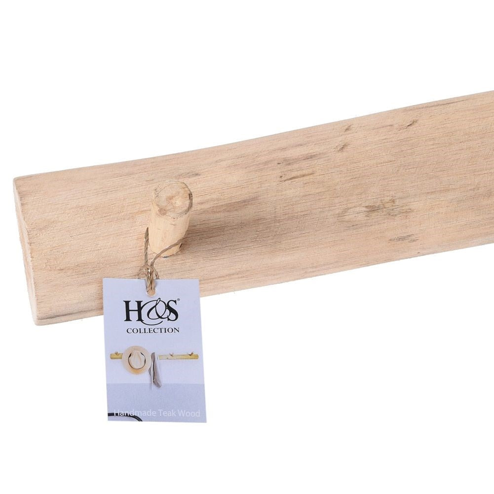 Stylish Clothes Hanger in Durable Teak Wood with 5 Hooks