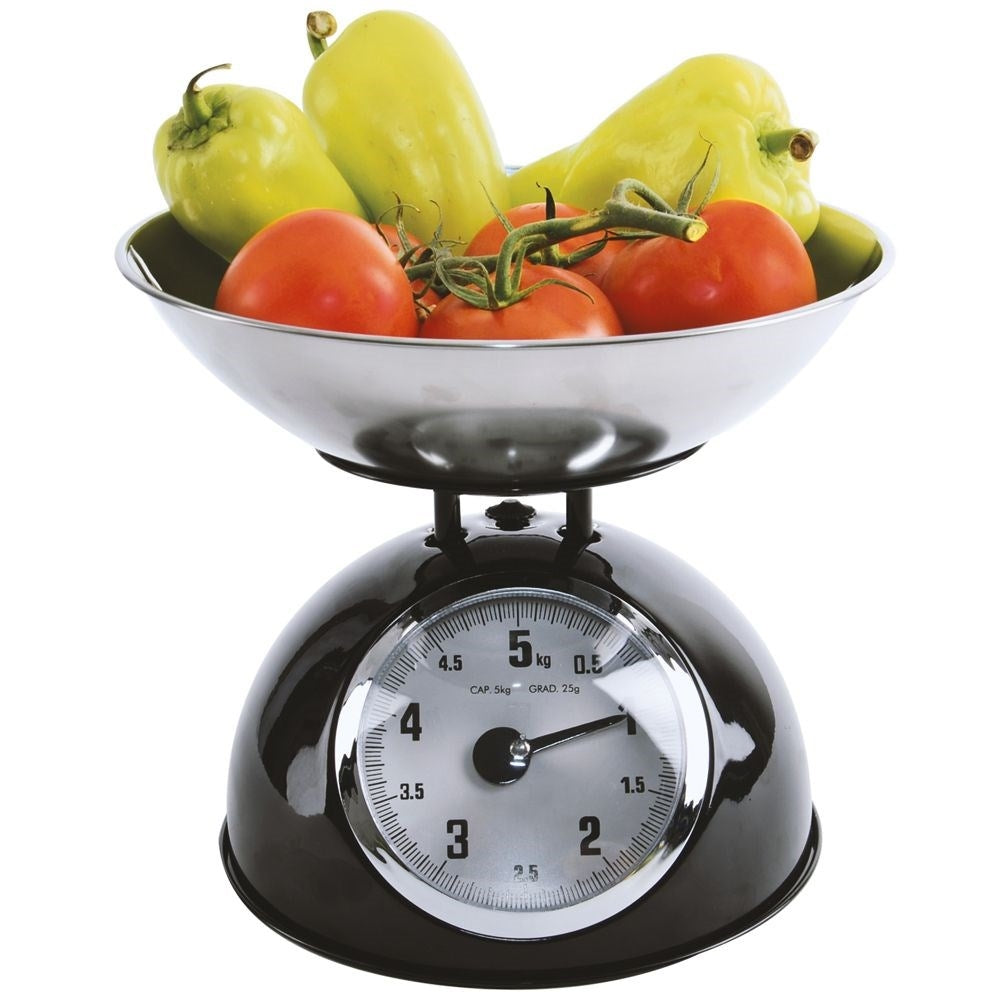 Stylish Retro Kitchen Scale with Removable Bowl, Capacity 5 kg