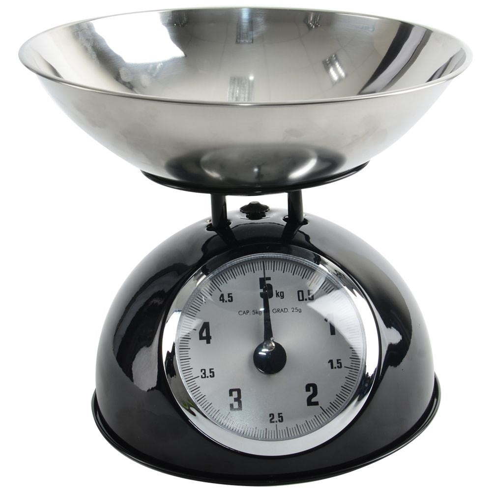 Stylish Retro Kitchen Scale with Removable Bowl, Capacity 5 kg