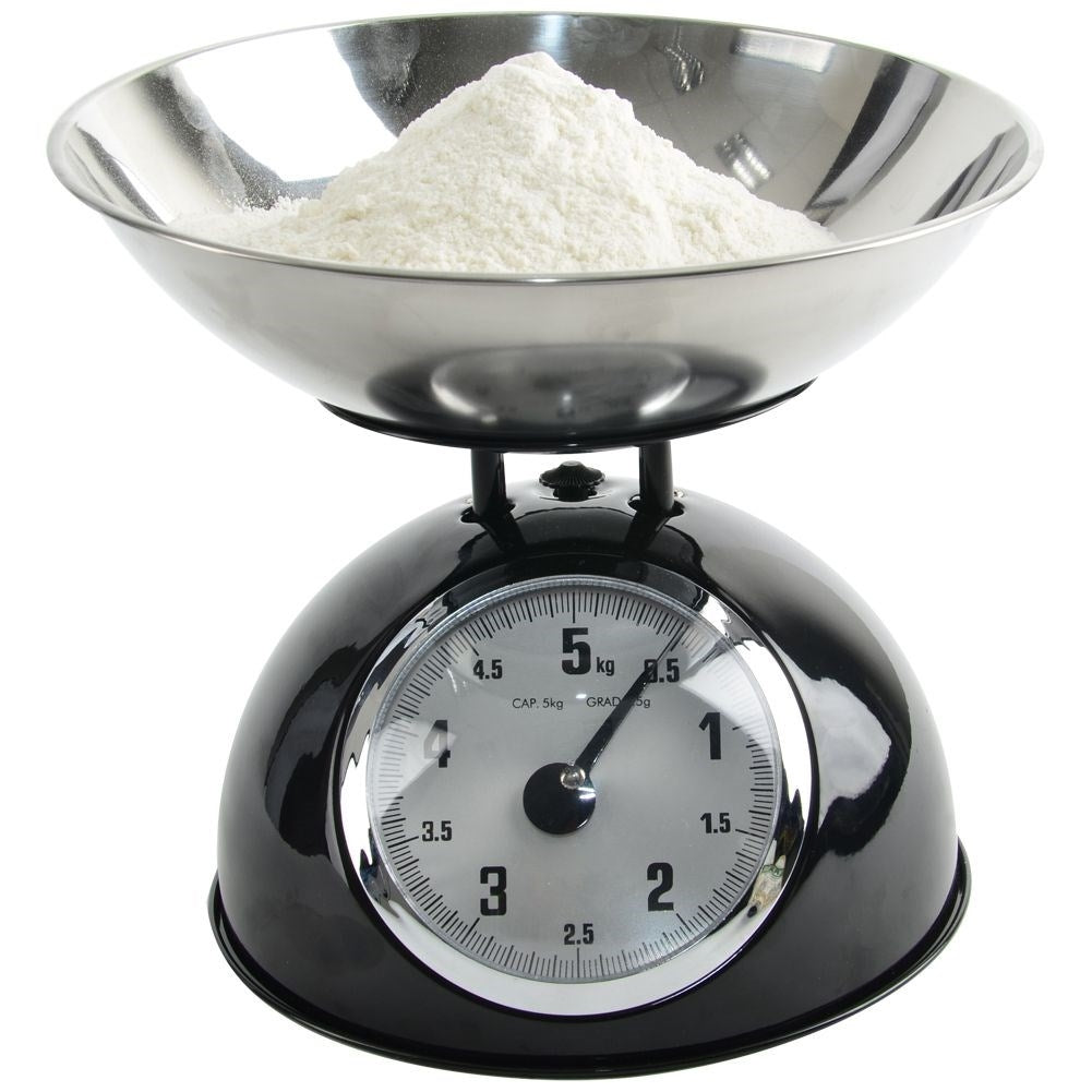 Stylish Retro Kitchen Scale with Removable Bowl, Capacity 5 kg