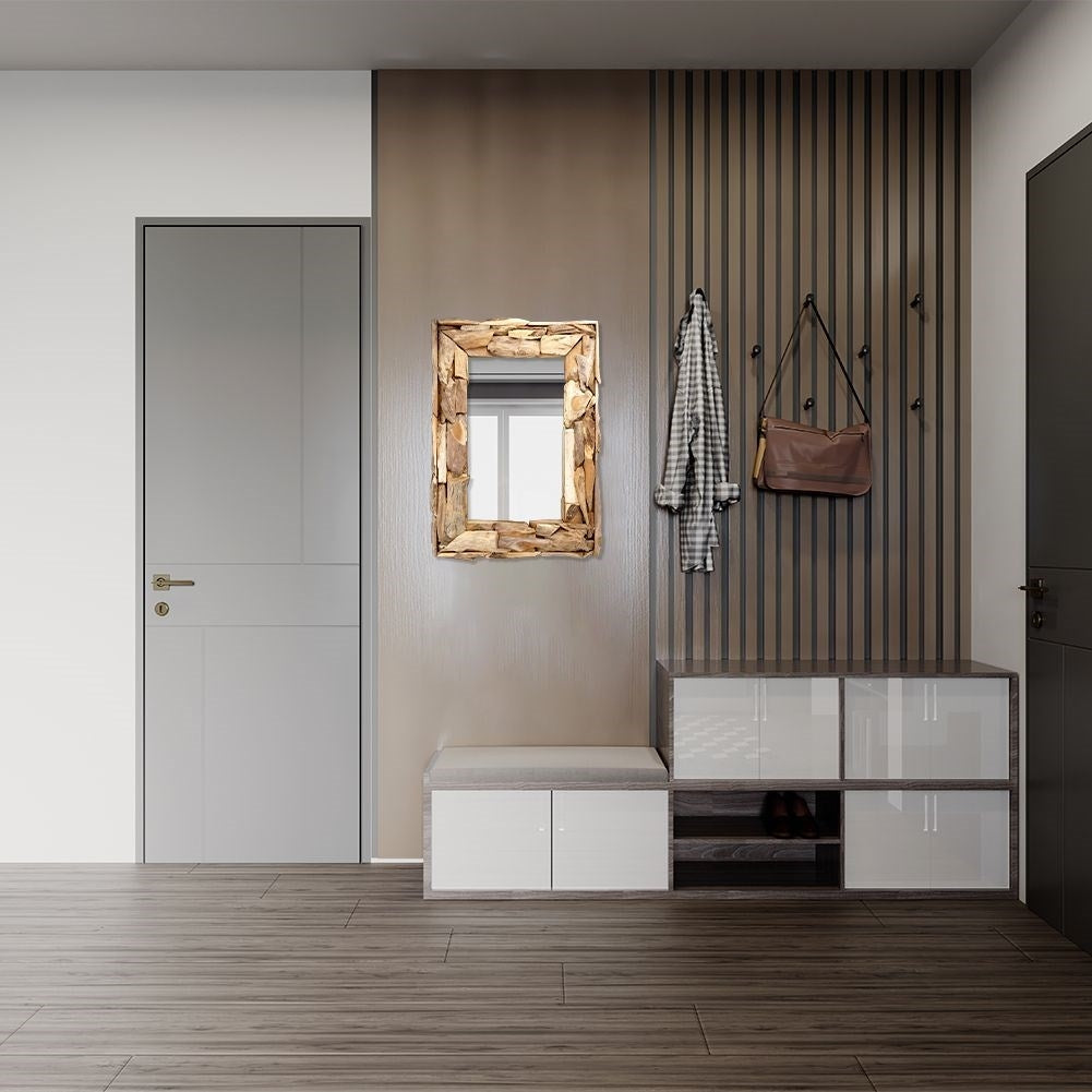 Stylish Wall Mirror 69x48.5 cm in Recycled Teak Wood