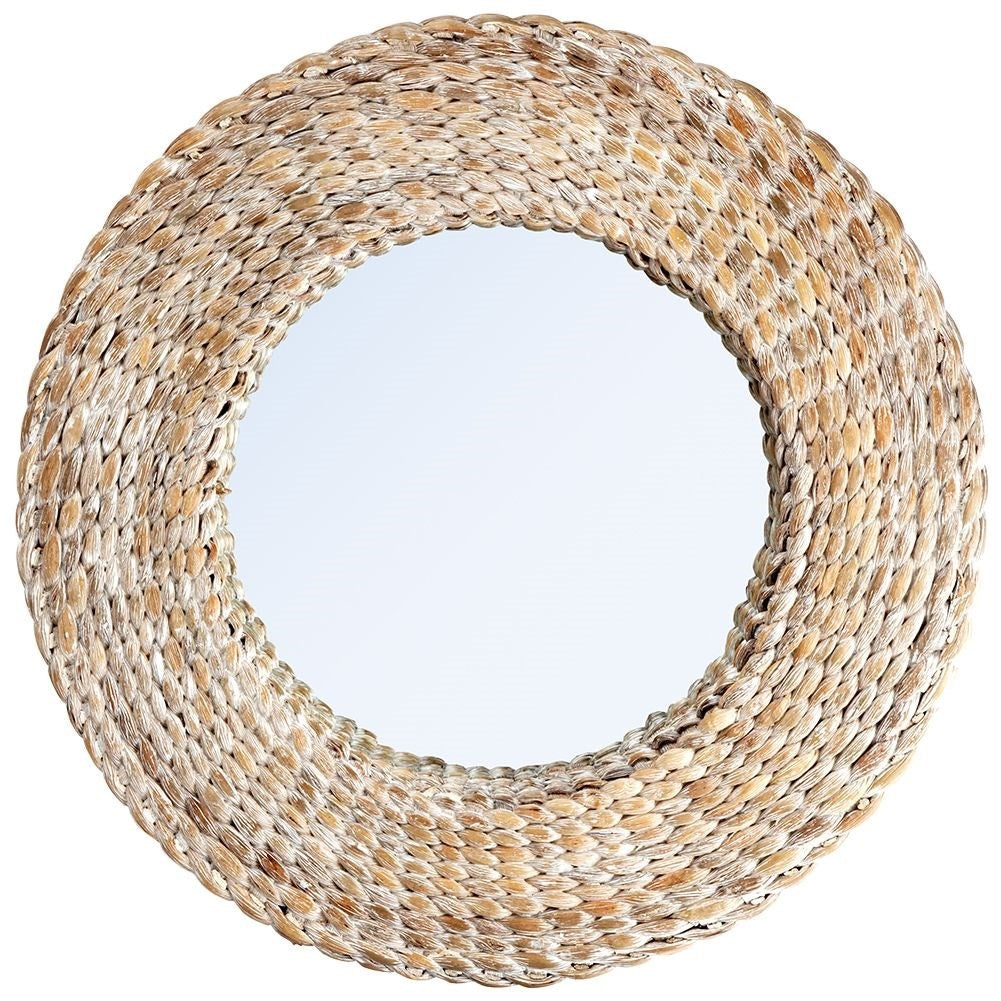 Stylish Wall Mirror with Handmade Water Hyacinth Frame