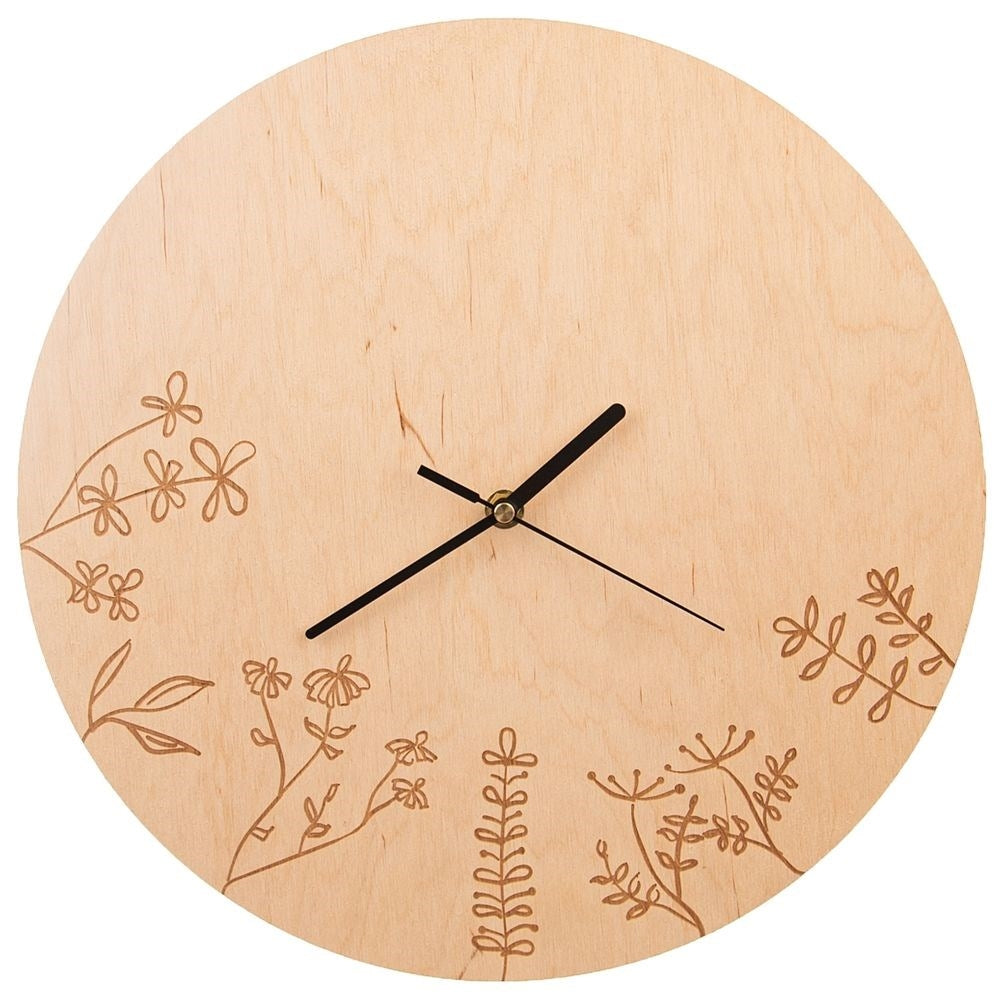 Stylish Wooden Wall Clock - 34 cm Diameter