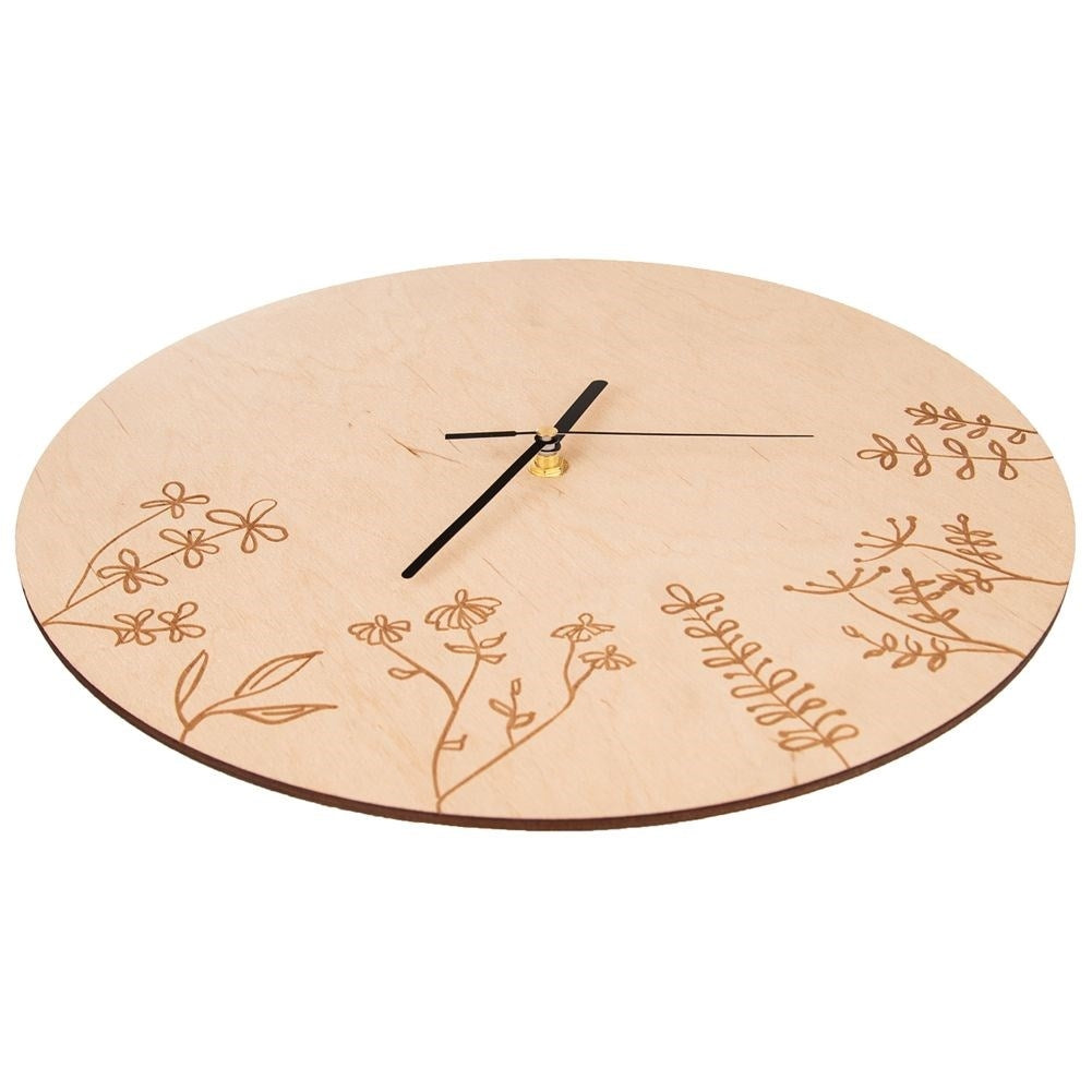 Stylish Wooden Wall Clock - 34 cm Diameter
