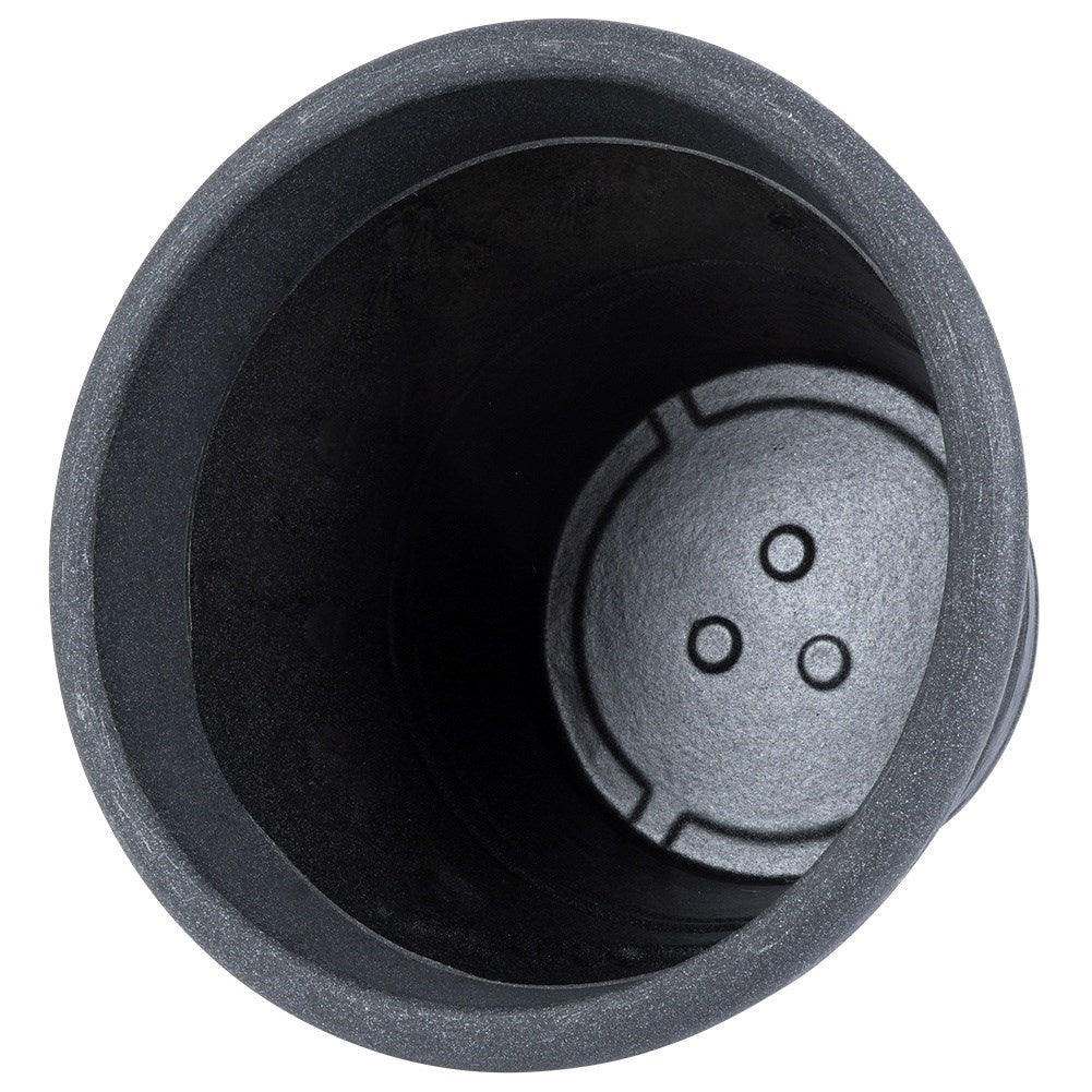 Stylish and weatherproof flower pot in graphite colour