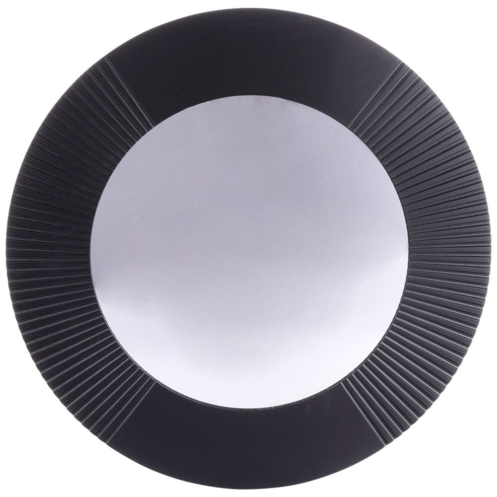 Stylish black MDF wall mirror with wide frame, perfect for any room