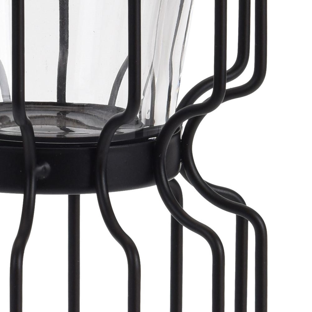 Stylish black candle holder for tea lights in an industrial design