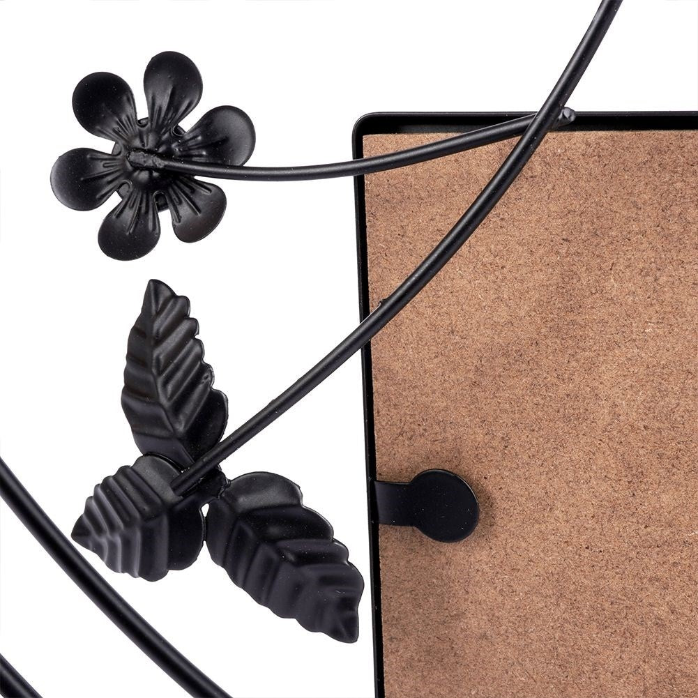 Stylish black photo frames 10 x 15 cm with floral motifs