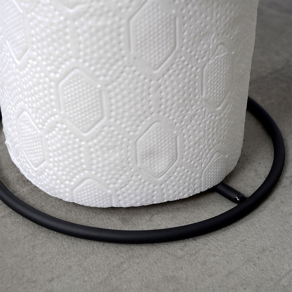 Stylish black toilet paper holder in metal
