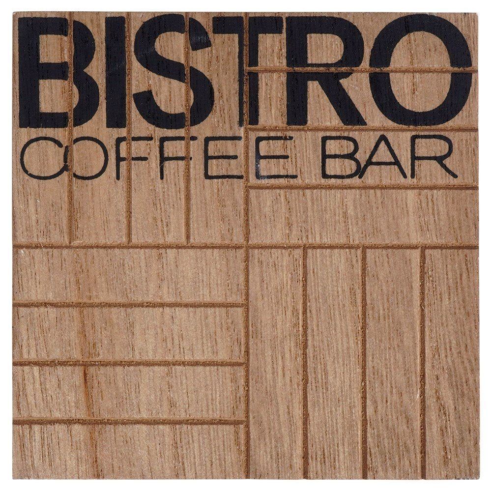 Stylish coasters with holders, non-slip surfaces, beige/black MDF