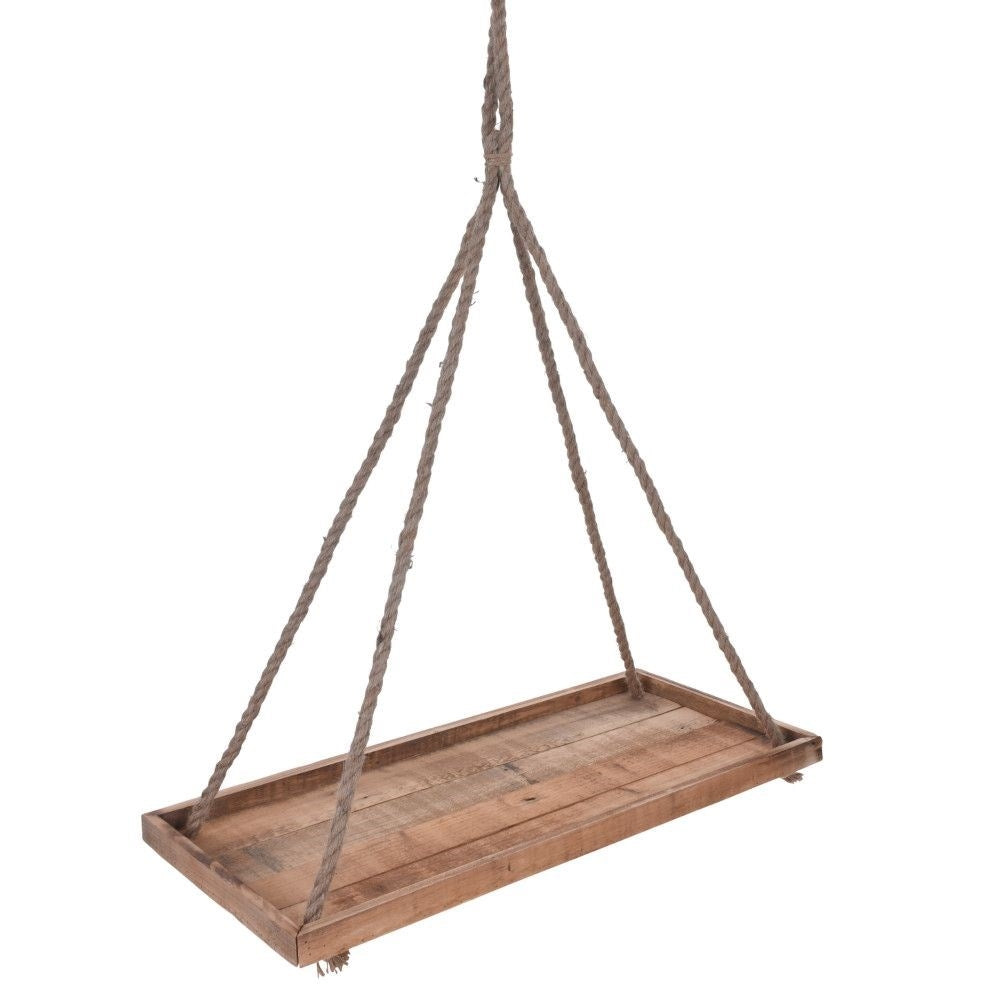 Stylish hanging flower pot made of recycled wood