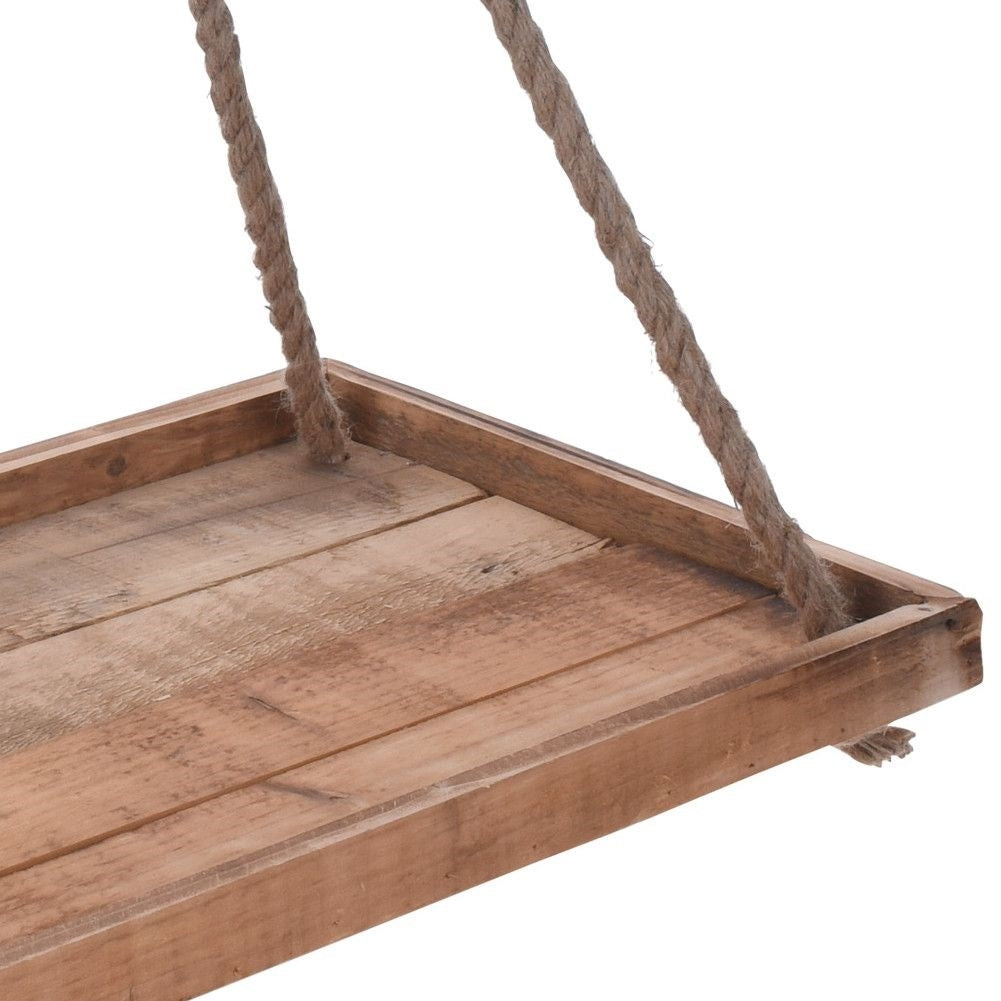Stylish hanging flower pot made of recycled wood
