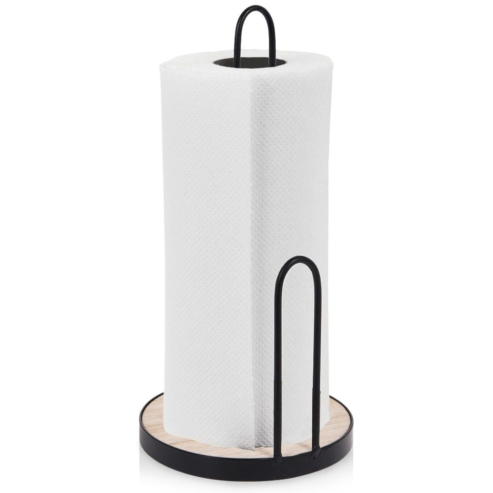 Stylish kitchen holder in black metal and MDF for a LOFT feel