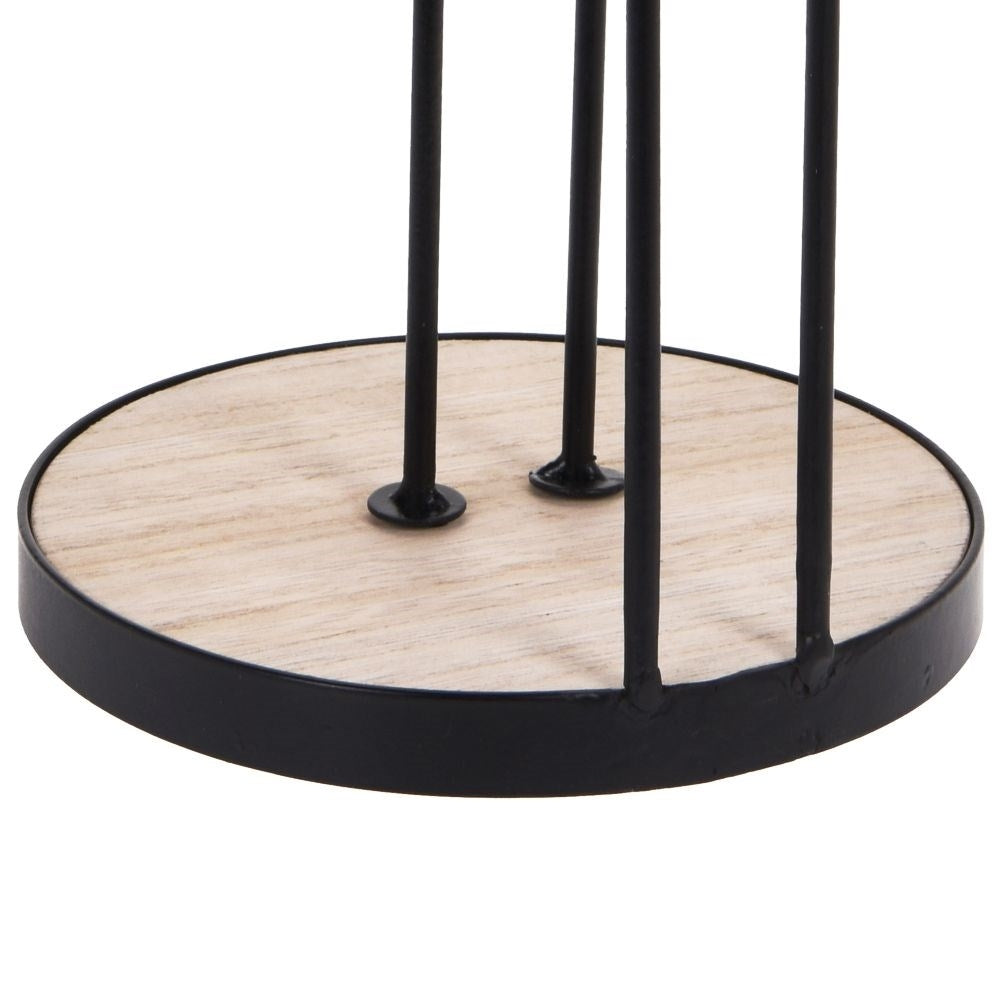 Stylish kitchen holder in black metal and MDF for a LOFT feel