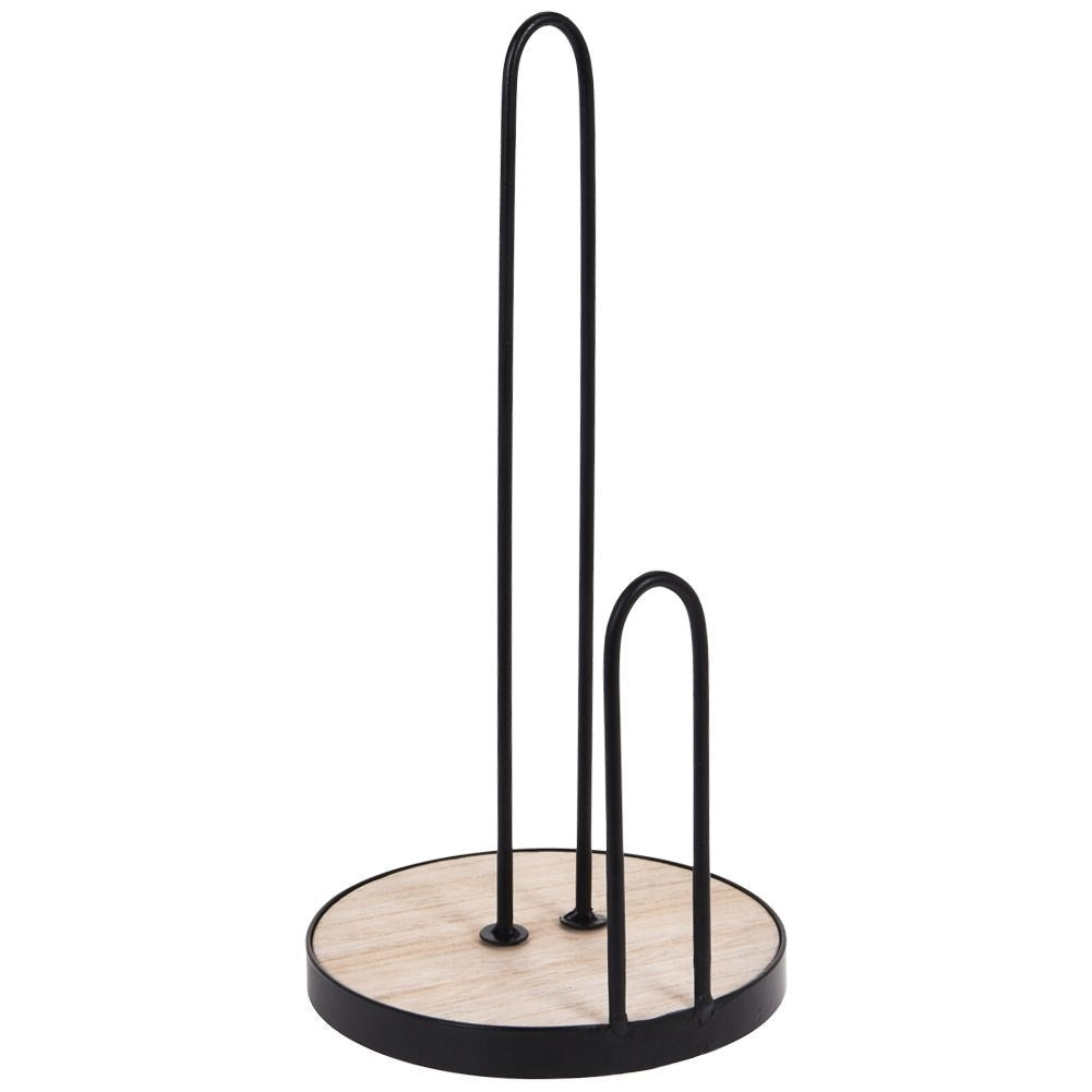 Stylish kitchen holder in black metal and MDF for a LOFT feel