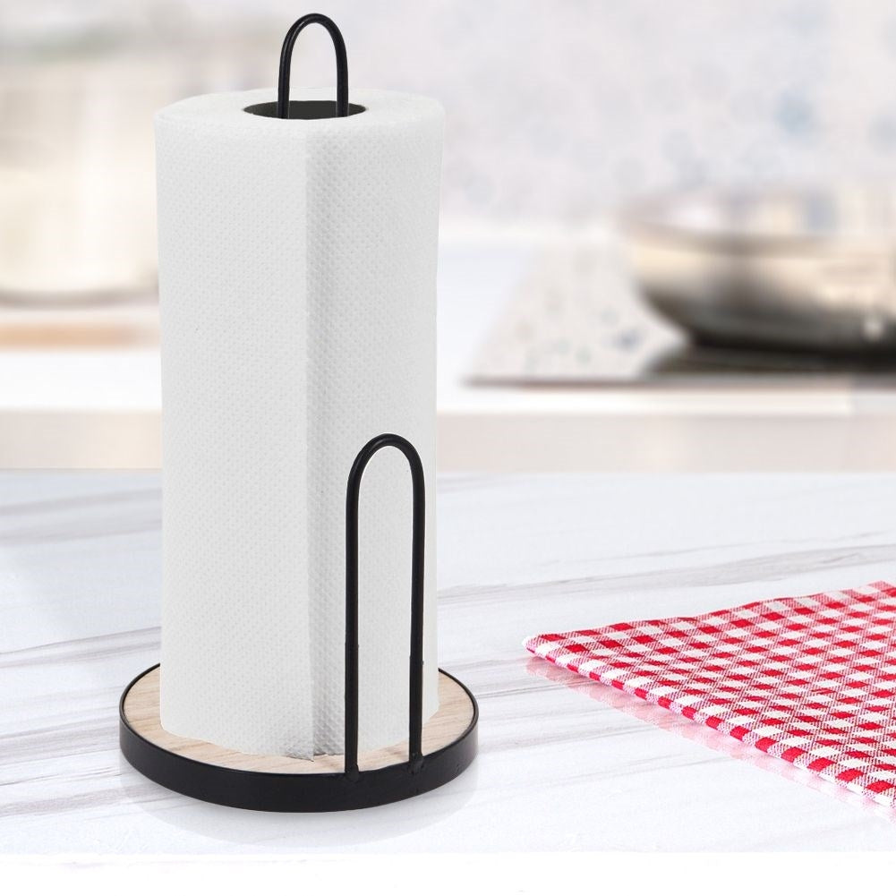 Stylish kitchen holder in black metal and MDF for a LOFT feel
