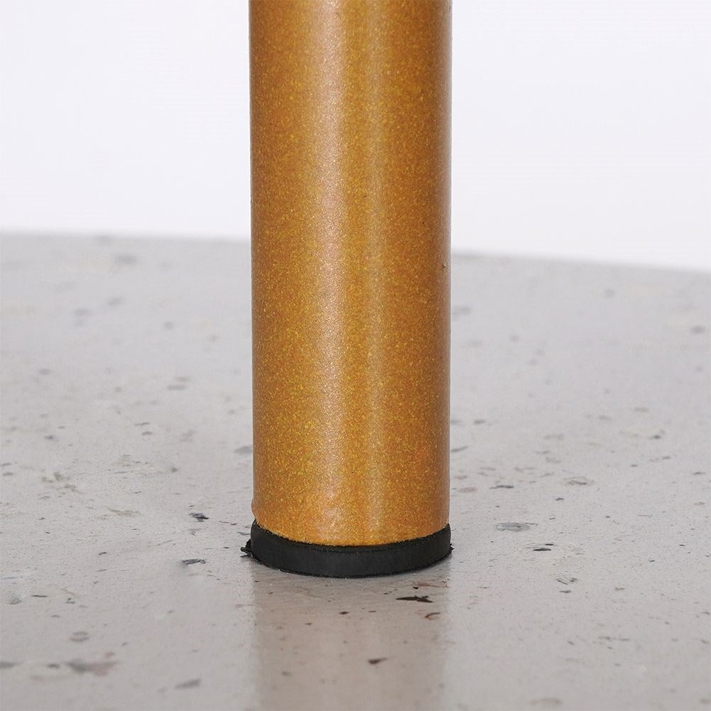 Stylish metal pot on stand in cream white and gold