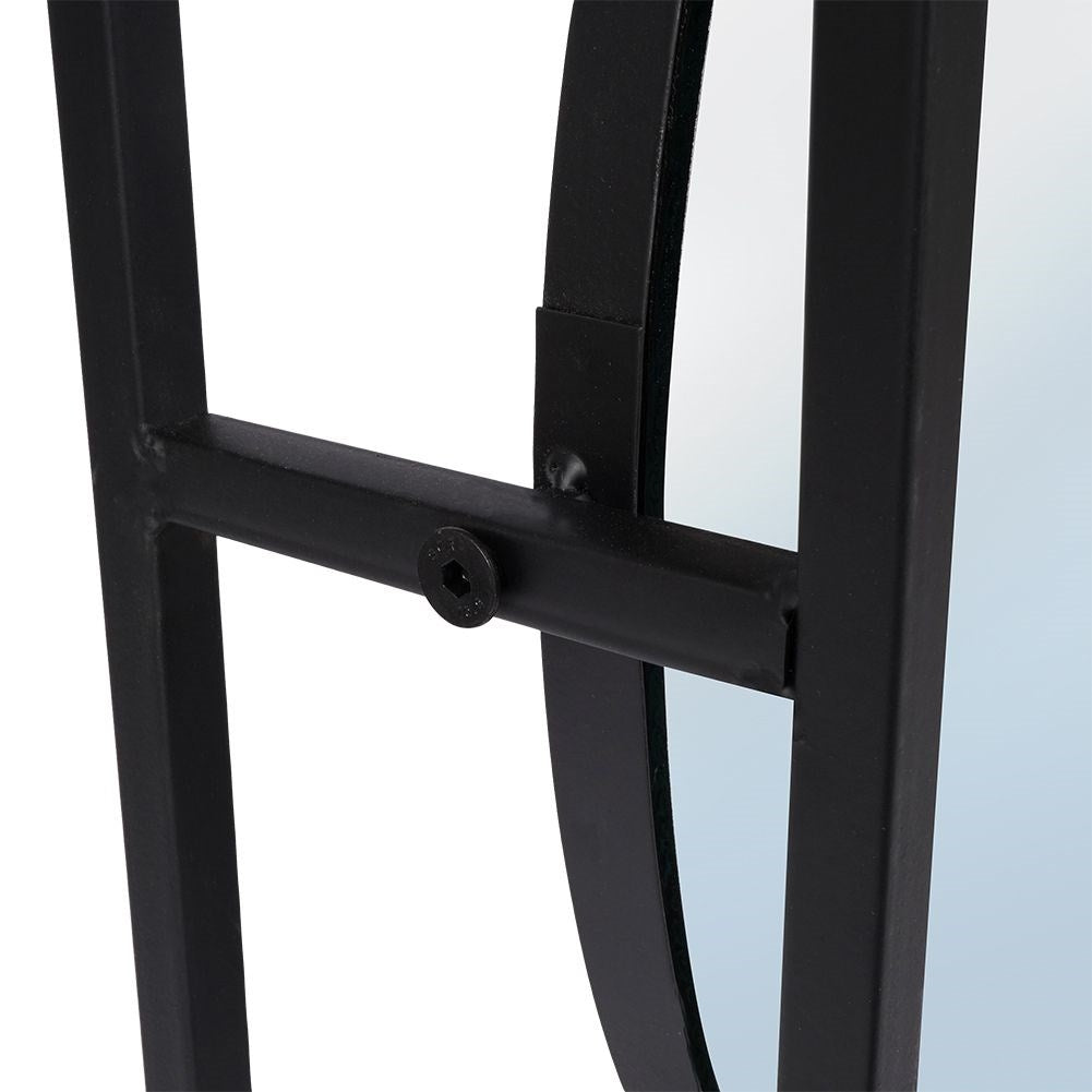 Stylish mirror with 3D effect and black metal frame