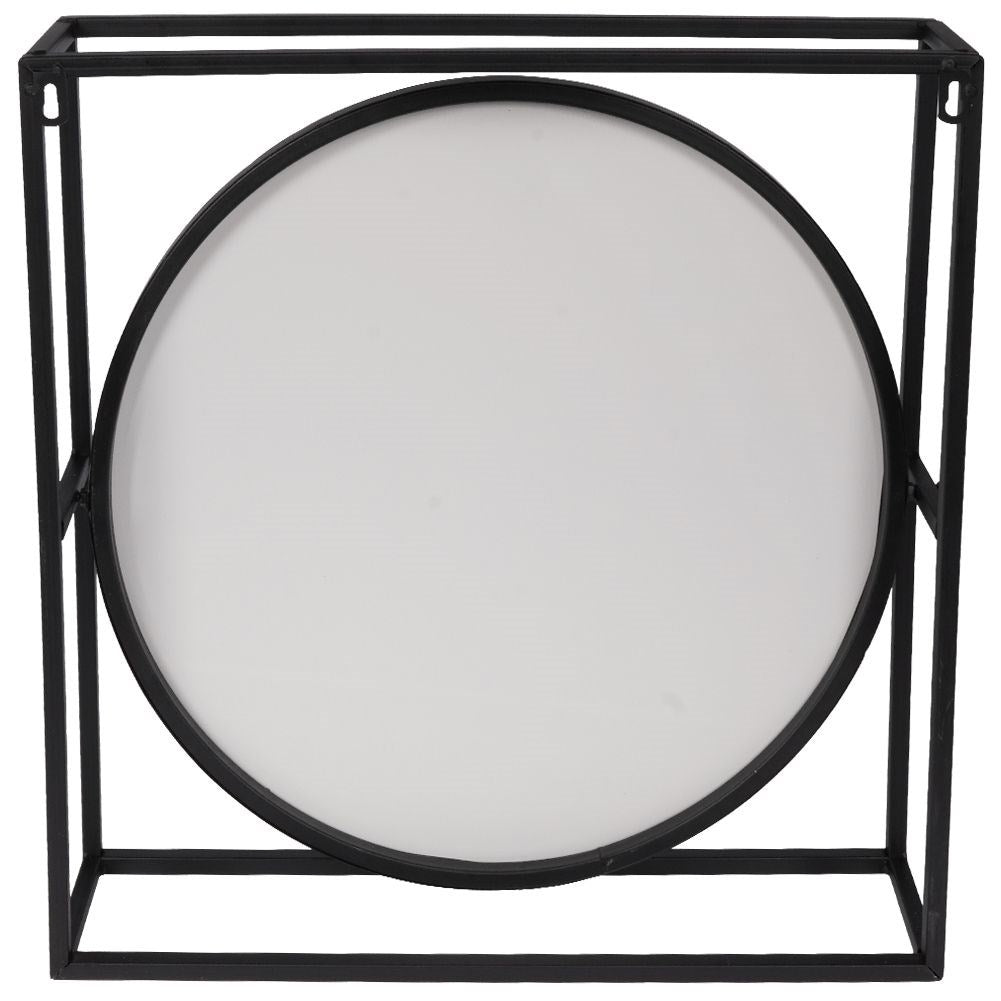 Stylish mirror with 3D effect and black metal frame