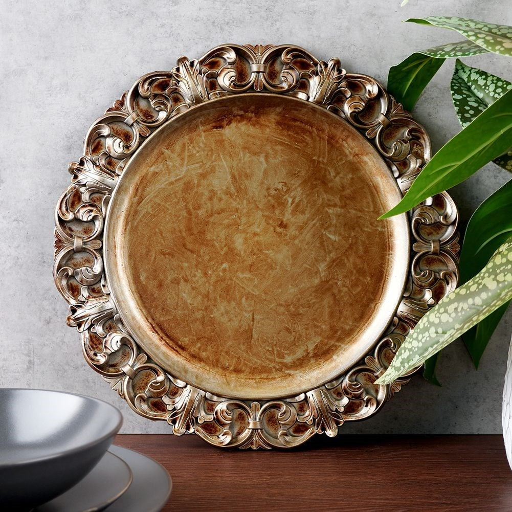 Stylish placemat 35 cm in antique gold shade