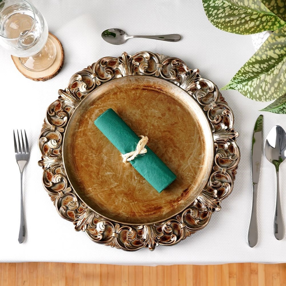 Stylish placemat 35 cm in antique gold shade
